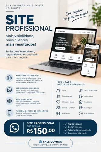 Criamos seu site por apenas 150,00