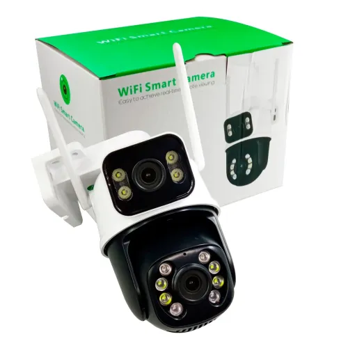 Câmera de Segurança Wi-Fi Lente Dupla 4K