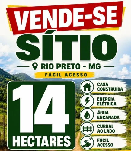 SÍTIO 14 hectares Rio Preto/MG