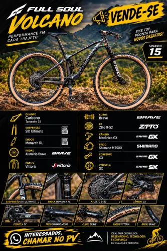 Bike Volcano Carbono tamanho 15