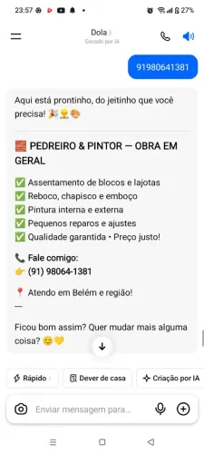 Pedreiro e pintor *81