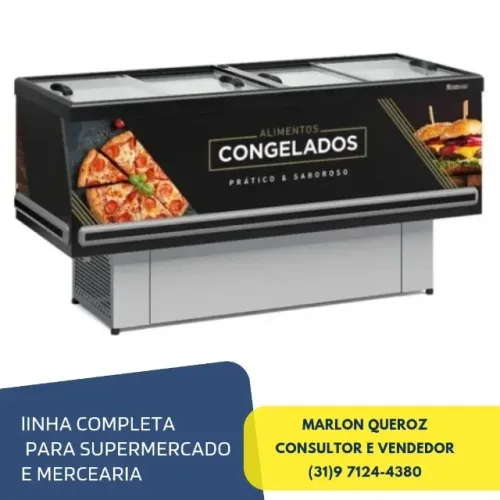 Ilha para Congelados 2M Vidro Reto Gelopar