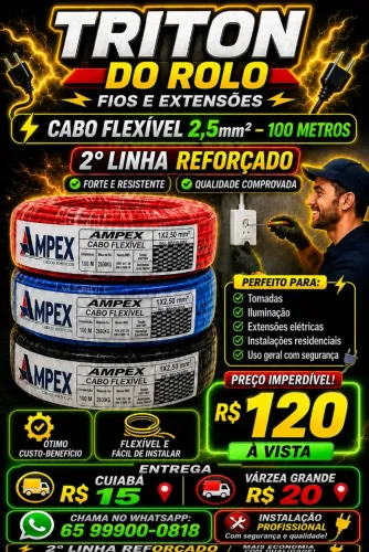Fio 2.5 mm Flexível 100 Metros