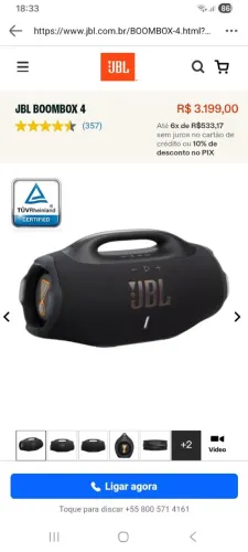 Vendo JBL BOMBOX 4 NOVA NA CAIXA COMPLETA LANÇAMENTO DA JBL VALOR 2700 BUSCAR NA ZN.