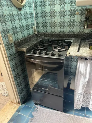 Fogão Brastemp 4 Bocas Preto com mesa de vidro e dupla chama - BFO4XAE<br>