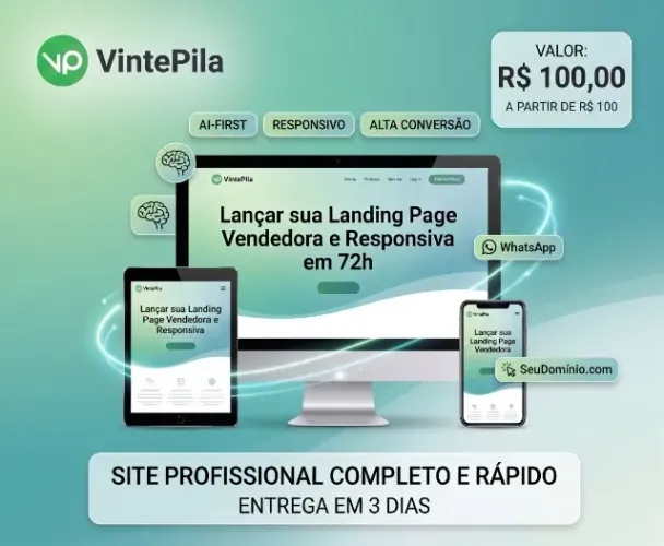 Crio seu site em três dias