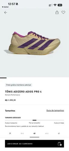Tenis Adidas Adizero Adios Pro 4 ORIGINAL