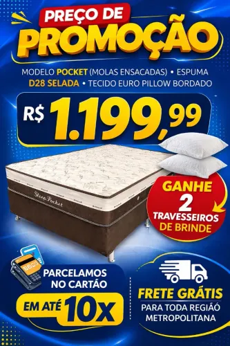 Colchão pochet casal com a base 