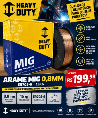 Arame Mig 0.8mm Heavy Duty
