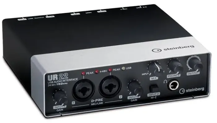 Interface de áudio Steinberg Yamaha UR22 24-bit/192 kHz 100% a toda prova