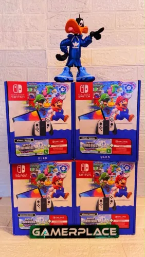 Nintendo Oled com Mario wonder com nota fiscal somos loja física