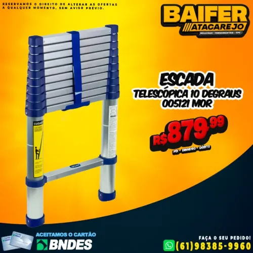 Escada Telescópica 10 Degraus 005121 Mor
