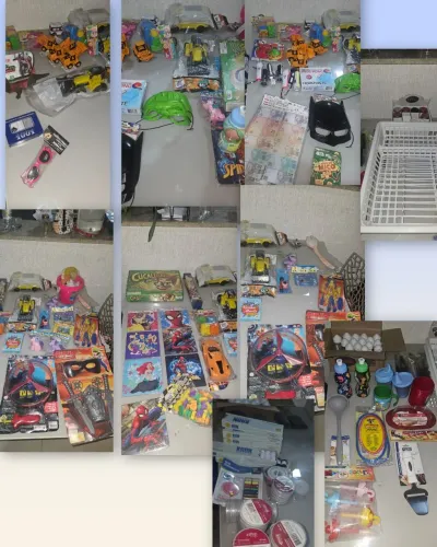 Diversos produtos de casa, brinquedos e utilidades. Novos, eram da loja que fechei