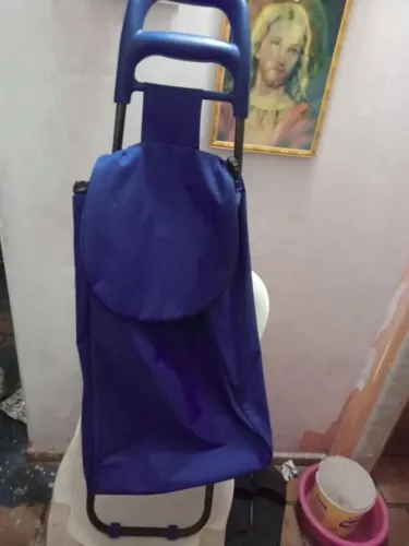 Carrinho de compras leva tudo bag to go da Mor azul