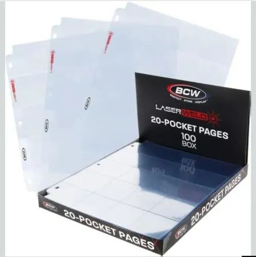 Kit com 10 Folhas BCW 20 bolsos - originais