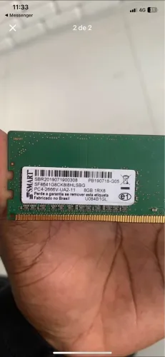 Memória RAM 8gb DDR4 2666