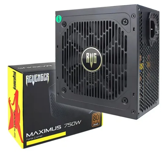 Fonte Alimentação Gamer 750w 80plus Bronze Silencioso Cor Preto