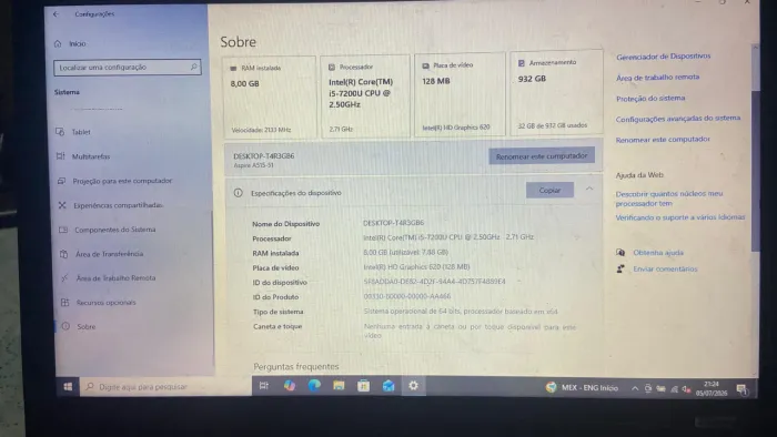 Notebook Acer core i5