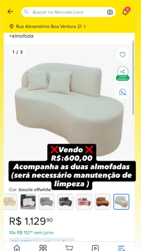 Vendo sofá orgânico off oportunidade única 