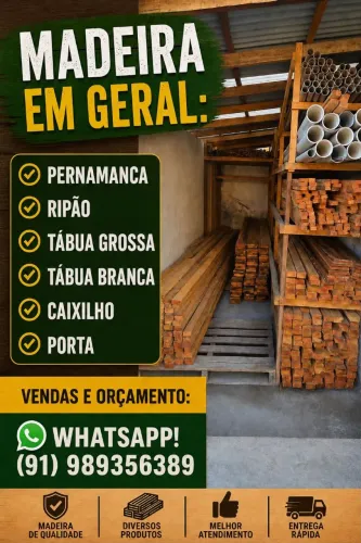 Madeira para Contrução, melhor preço de Belém 