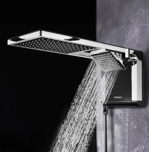 LORENZETTI Chuveiro Acqua Duo 220V 7800W, preto cromado