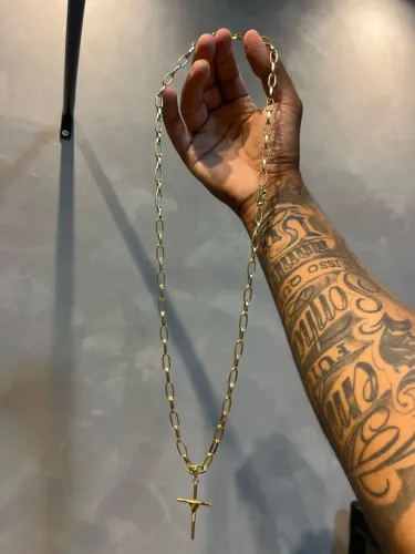 Corrente banhada a ouro 18k 6m