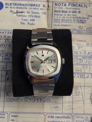 Tissot Seastar Automático Day-Date 37mm de 1978 Revisado Com Nota fiscal Original e Caixa