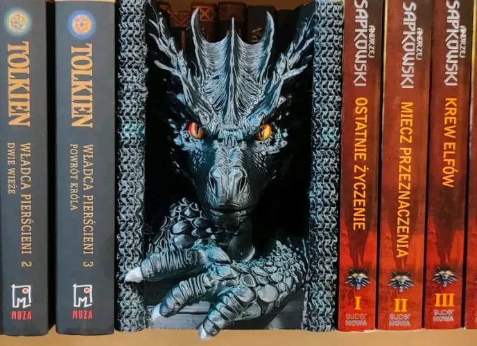 Aparador de Livros Book Nook Dragão Decoração Criativa Game Of Thrones