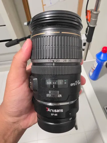 Lente Canon 17-55 f2.8  com adaptador para sony E (leia a descrição)