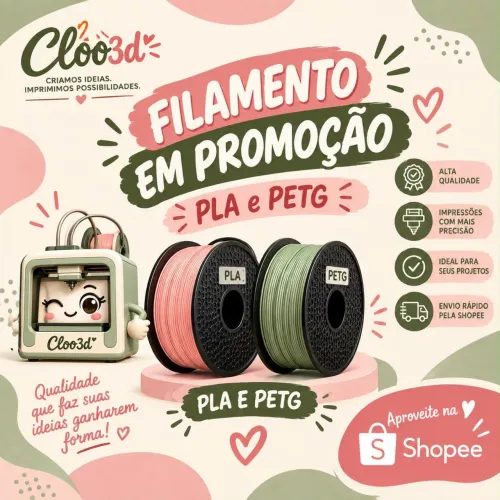 FILAMENTOS 3D PLA E PETG - 1KG | NOVOS | CLOO3D