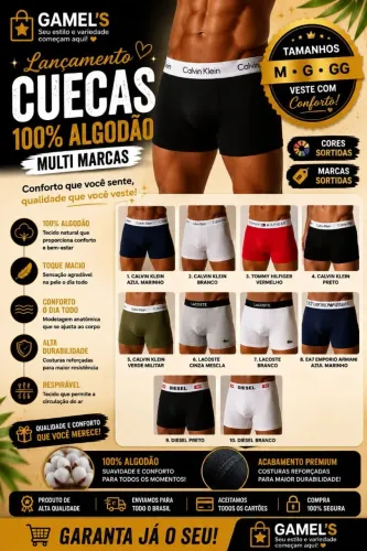 Kit cueca 100% ALGODÃO