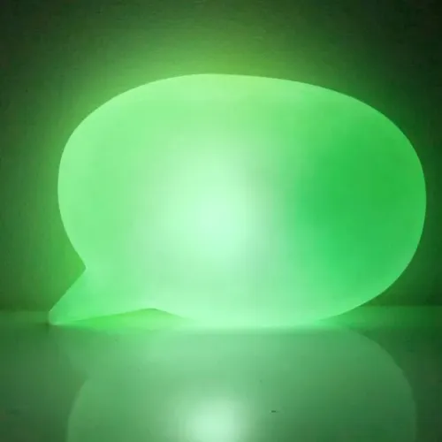 Luminária balão de fala grande verde