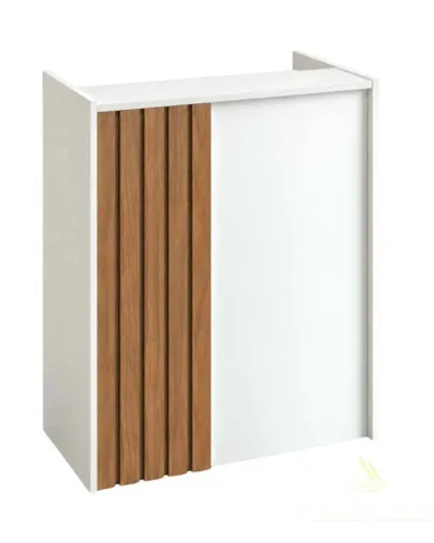 BALCAO CAIXA RIPADO 80X40 LATERAL FREIJO