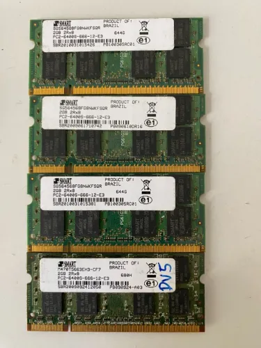 Memória RAM Notebook DDR2 / DDR3 - 2GB e 4GB - Vários Modelos