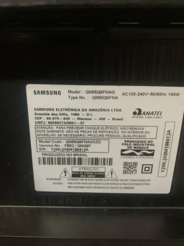 Tv smart 55 Samsung retirada de peças