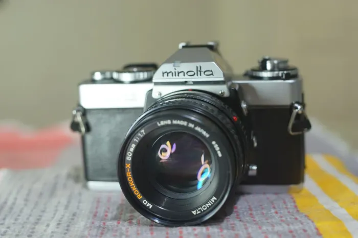 Câmera Minolta xd11 com lente md rokkor-x 50mm f/1.7