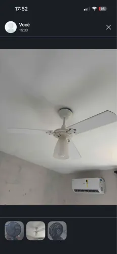 Ventilador de teto Ventisol branco funcionando perfeitamente.