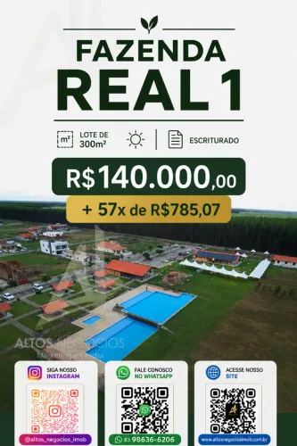 Lote 300m² Fazenda Real 1 - Oportunidade de Investimento