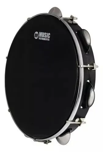 Pandeiro profissional ABS preto 10 instrumento percussão marca Dom caprini DCmusic