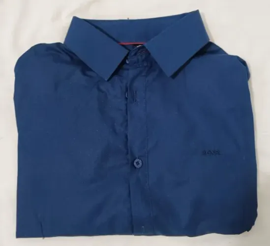 Camisa Boss Slim Fit Classic Manga Longa - Marinho - M