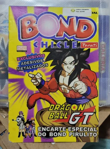 Álbum Bond Dragonball GT incompleto com alguns detalhes