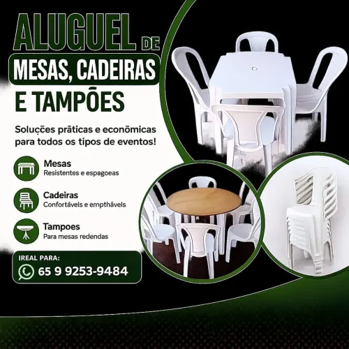 Aluguel de mesa e cadeira