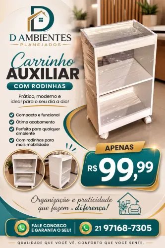 CARRINHO AUXILIAR COM RODINHAS