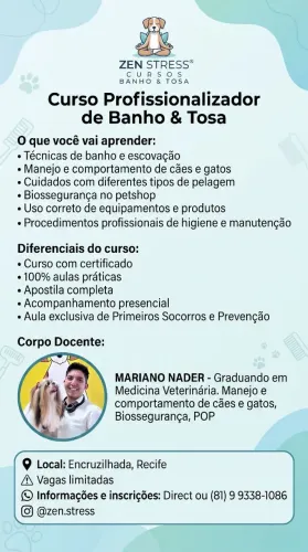 Curso de banho e tosa 