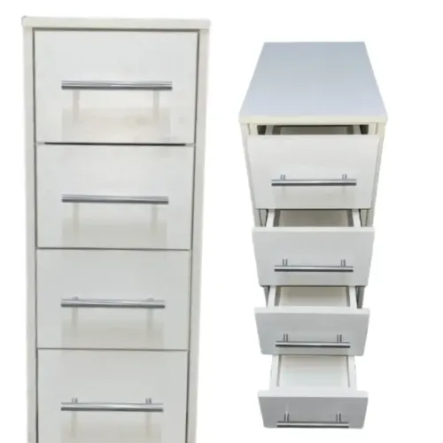 Gaveteiros para Escritório com rodinhas - 4 Gavetas - Branco - Puxador redondo