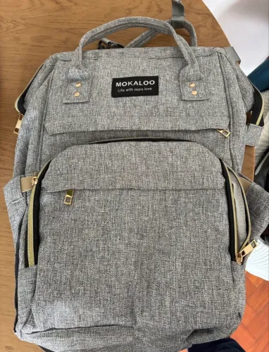 Mochila Maternidade Multifuncional Mokaloo (Cinza) - Excelente Estado!