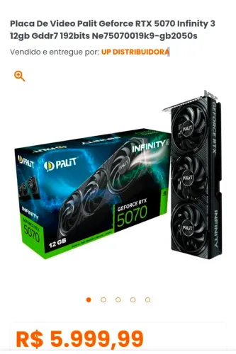Placa De Video Palit Geforce RTX 5070 Infinity 3 12gb Gddr7 192bits