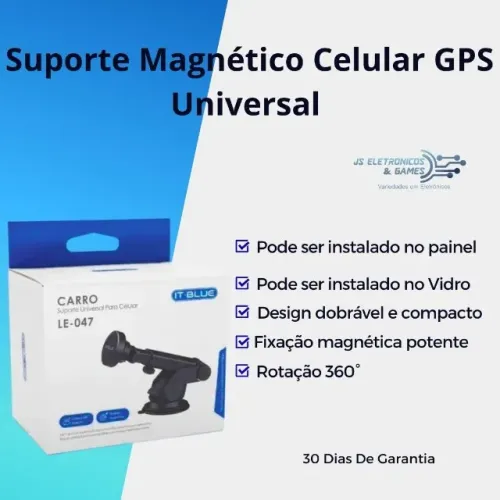 Suporte Magnético Celular GPS Universal - loja física - entregamos - 30 dias de garantia
