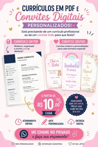 Currículo Em PDF e convite digital