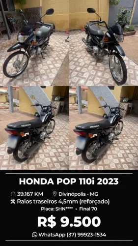 Vendo Honda Pop 110i 2023